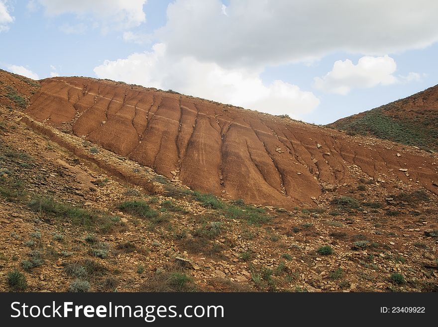 Spur of Big Bogdo mountain, border of Russia and Kazakhstan