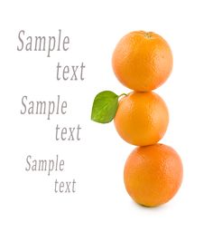 Three Oranges Stand On Each Other Stock Image Three Oranges Stand On Each Other Stock Image