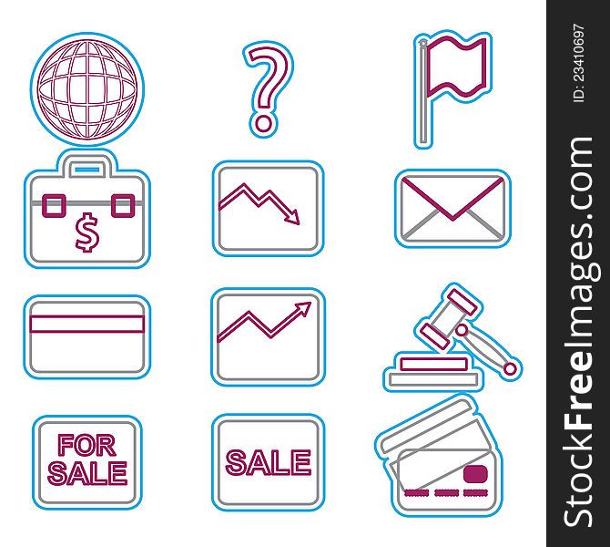 Vector business icons set 1. Vector Illustration EPS 8. Vector business icons set 1. Vector Illustration EPS 8.