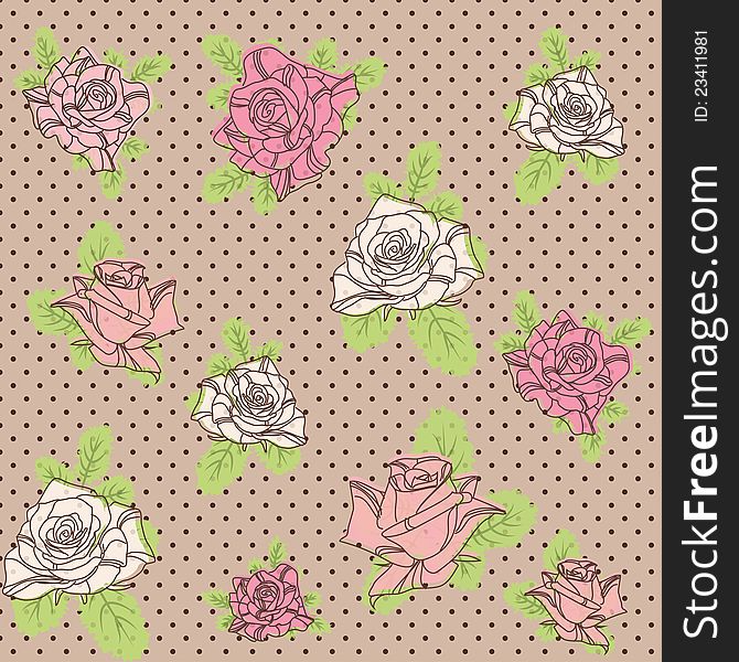 Simple seamless background with roses. Simple seamless background with roses