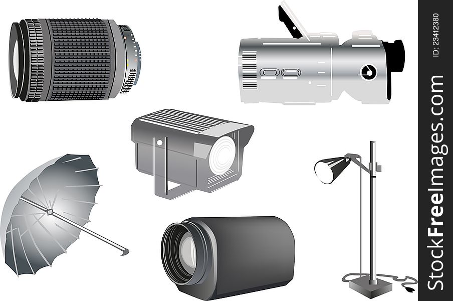 Isolated Studio Equipment Illustration