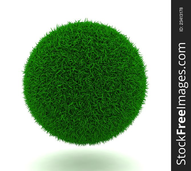 Beautiful Sphere from Grass on White. Beautiful Sphere from Grass on White