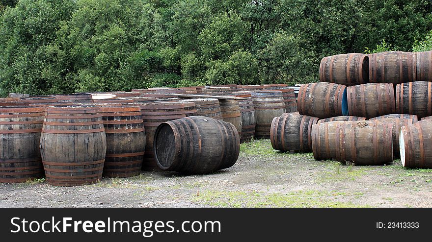Some Empty Whisky Barrels at a Scottish Distillery. Some Empty Whisky Barrels at a Scottish Distillery.