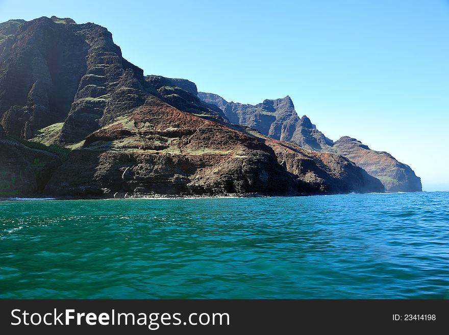 Otherworldly landscape of Hawaii's Na Pali Coastline on the island of Kauai. Otherworldly landscape of Hawaii's Na Pali Coastline on the island of Kauai.