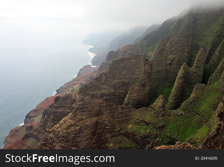 Rugged Napali Coastline Of Kauai, Hawaii, USA.