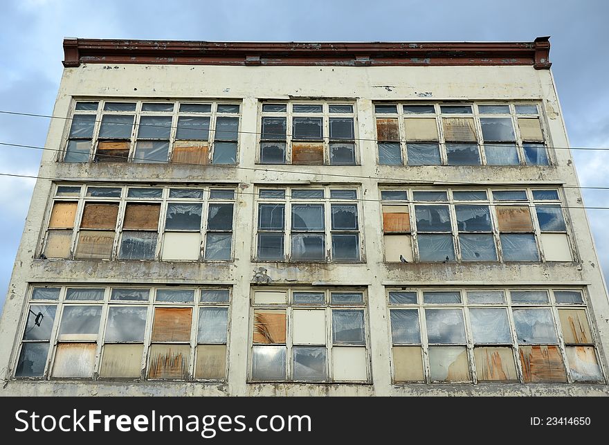 Old boarded up abandoned building. Old boarded up abandoned building