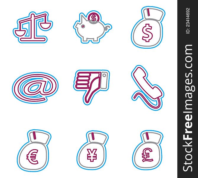 Vector business icons set 4. Vector Illustration EPS 8. Vector business icons set 4. Vector Illustration EPS 8.