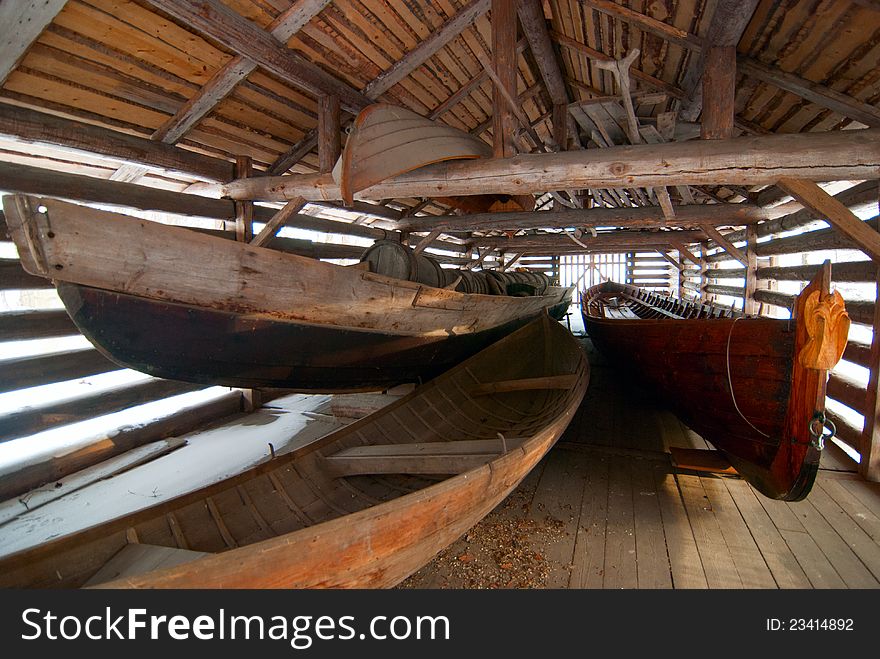 A Finnish Wooden Long Boat.