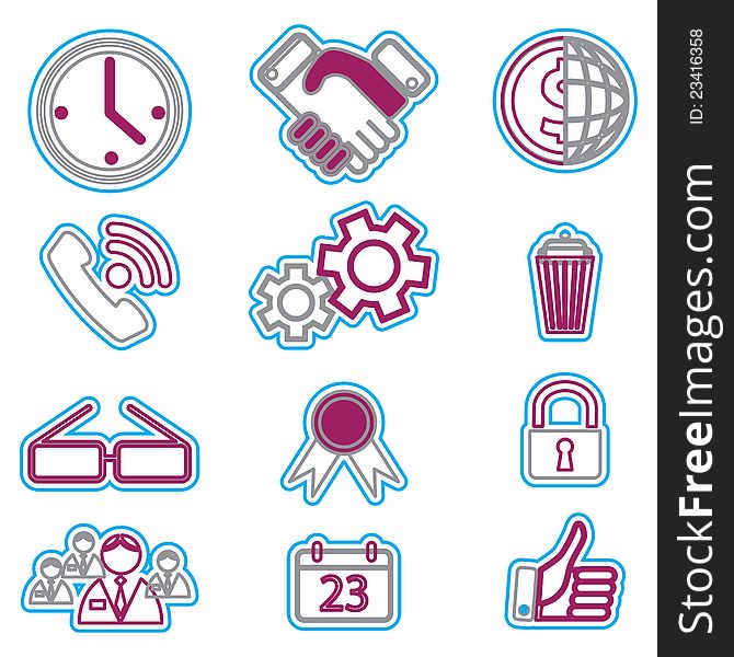 Vector business icons set 6. Vector Illustration EPS 8. Vector business icons set 6. Vector Illustration EPS 8.