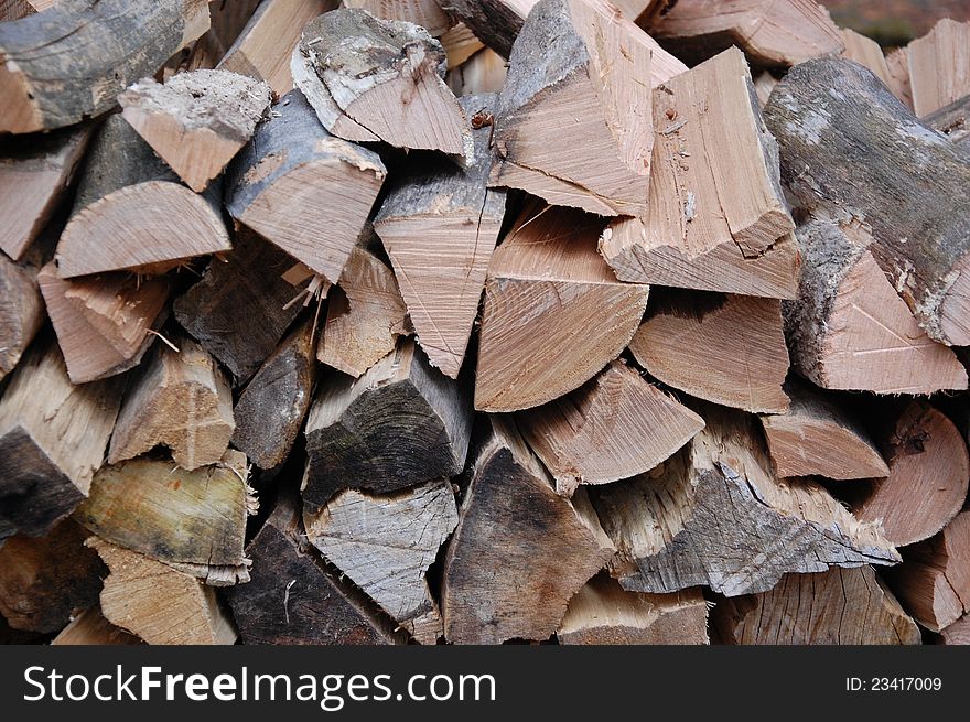 Stack of chopped wood pieces. Stack of chopped wood pieces