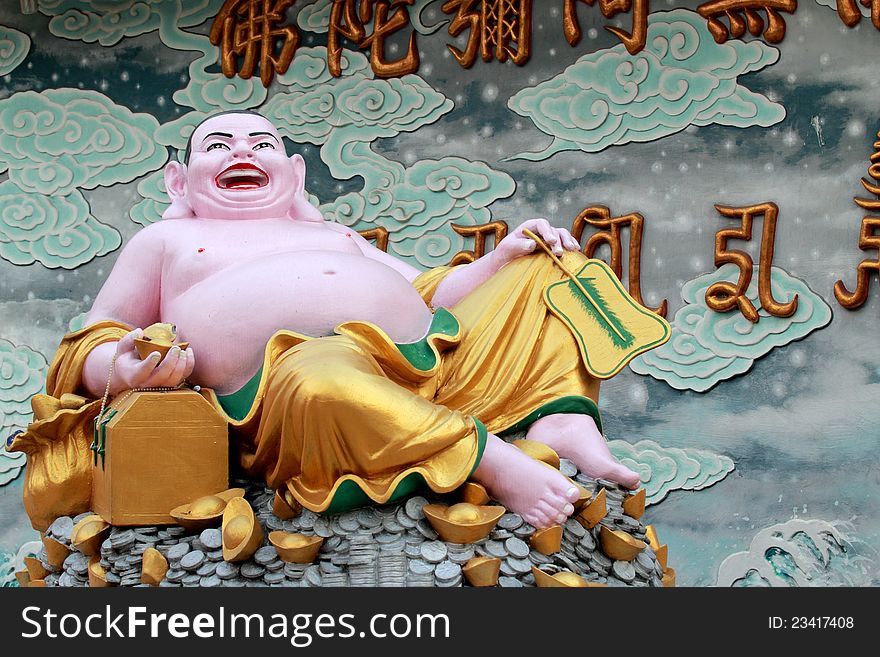 Happy Buddha temple in China