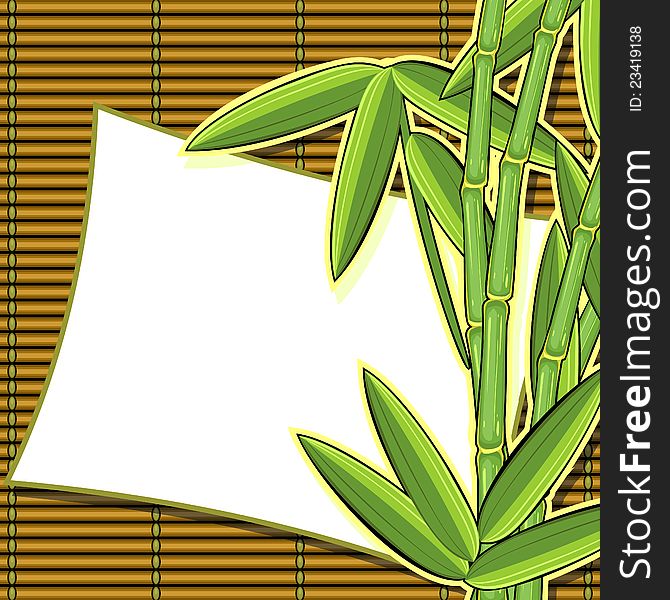 Scrapbook styled card with bamboo plants and texture. Scrapbook styled card with bamboo plants and texture
