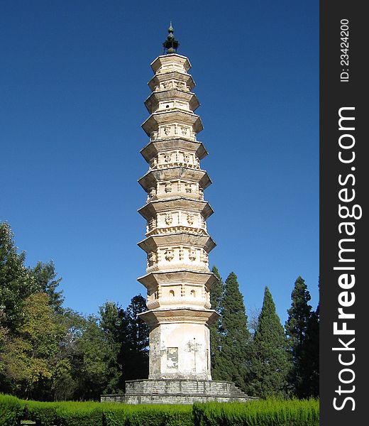 A pagoda in Chongsheng Temple,Dali,Yunnan Province,China. A pagoda in Chongsheng Temple,Dali,Yunnan Province,China