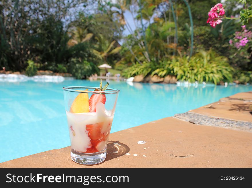 Exotic Cocktail by the swimming pool