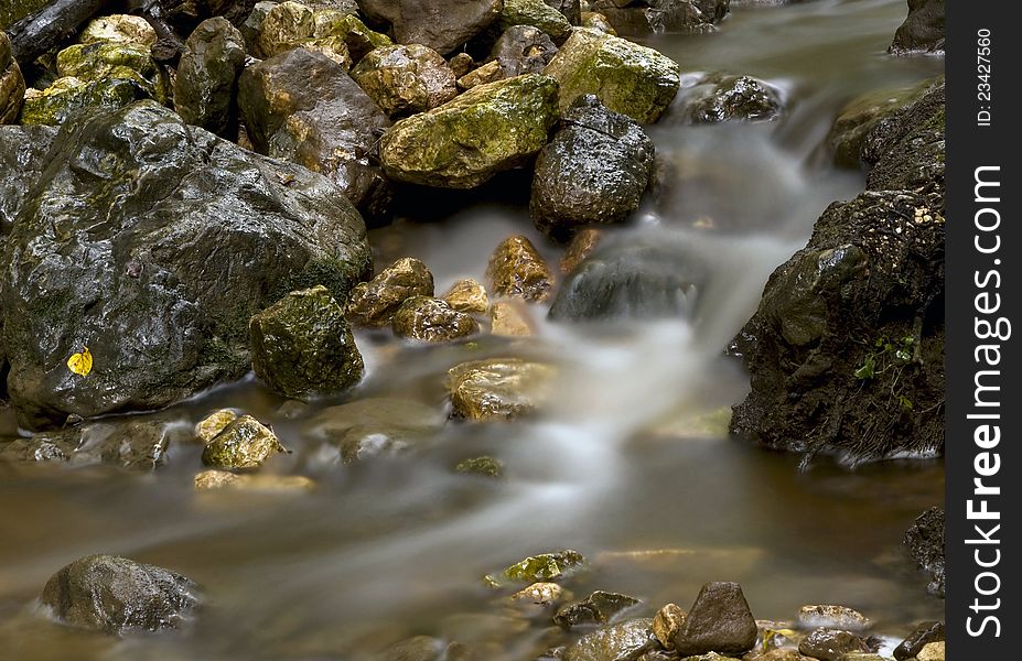 Beautiful Autumn brook with stones. Beautiful Autumn brook with stones