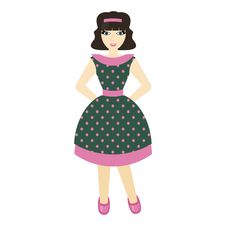 Beautiful Girl In Retro Style Dress Stock Images Beautiful Girl In Retro Style Dress Stock Images