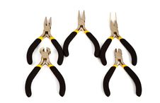 Pliers Set With Black-yellow Handle Royalty Free Stock Photo Pliers Set With Black-yellow Handle Royalty Free Stock Photo