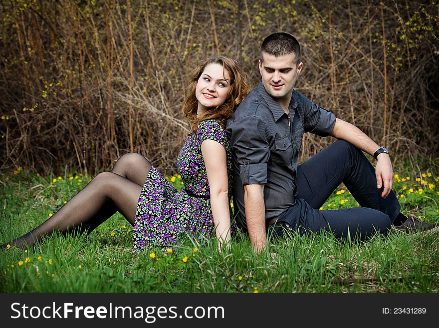 Happy young couple having fun outdoor. Happy young couple having fun outdoor