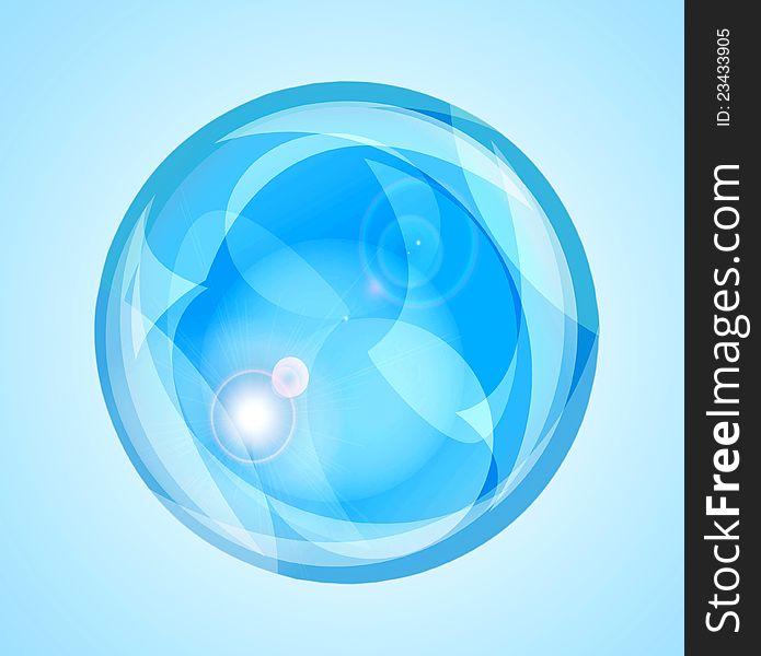 Realistic soap bubbles on a blue background. Realistic soap bubbles on a blue background