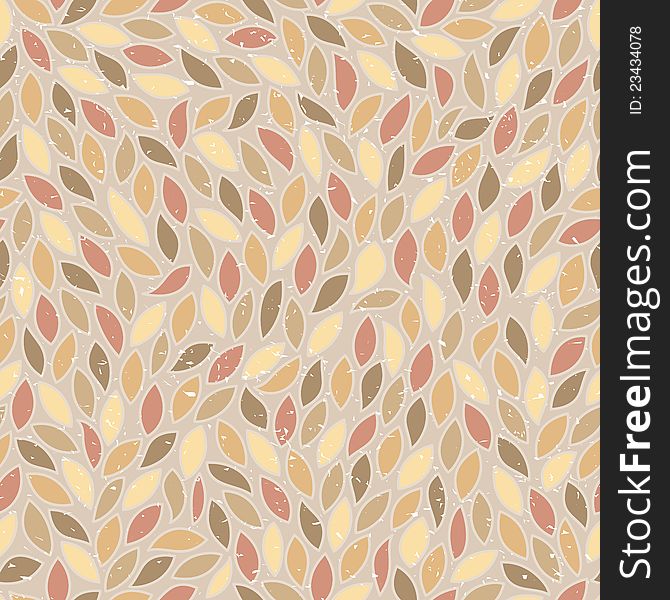 Abstract seamless pattern with colored leaves in retro style. EPS8 vector illustration. Abstract seamless pattern with colored leaves in retro style. EPS8 vector illustration