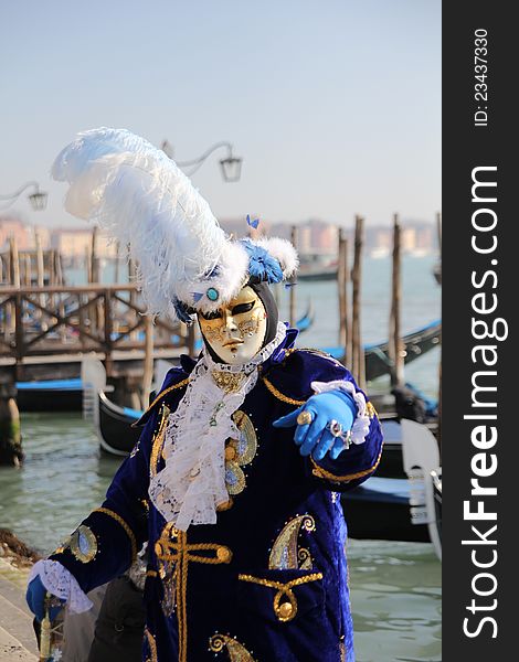 A detail of a Venice carnival mask