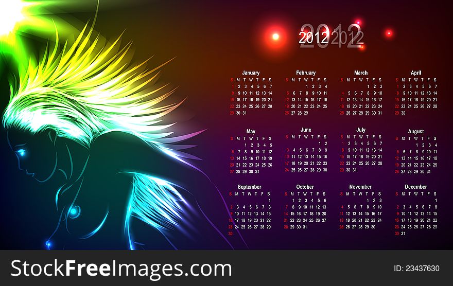 Calendar 2012, The Neon Naked Girl.