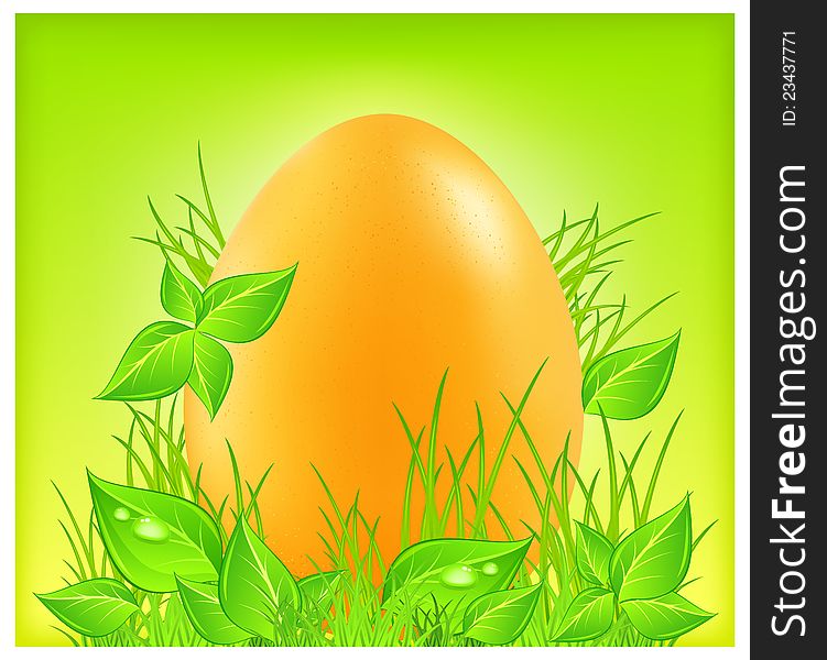 Big easter eggs on green grass, holiday vector illustration. Big easter eggs on green grass, holiday vector illustration