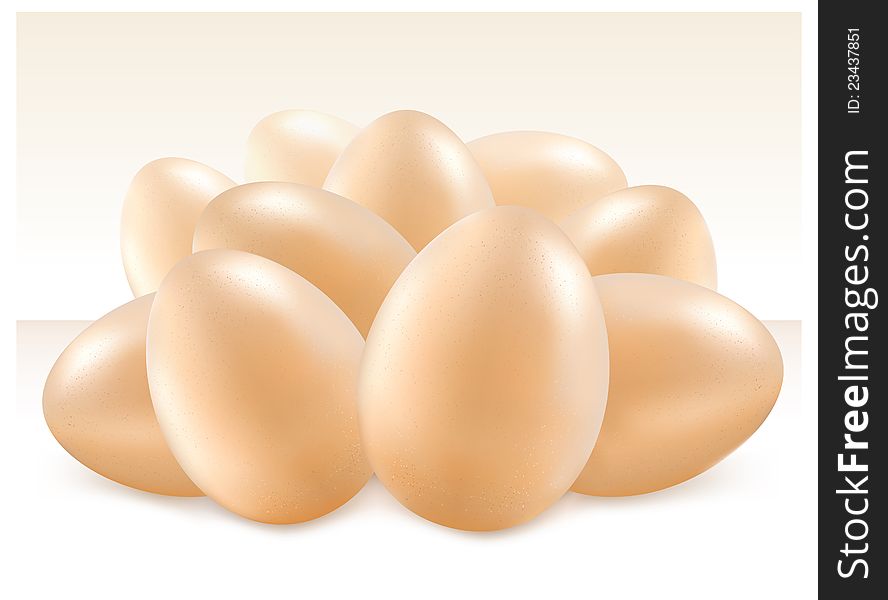 Group of white and yellow eggs on background, vector illustration. Group of white and yellow eggs on background, vector illustration