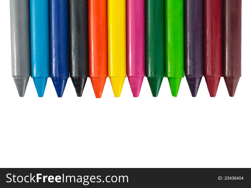 Wax crayons Isolated on white