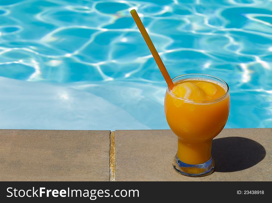 Blended Orange Juice at Swimming Pool