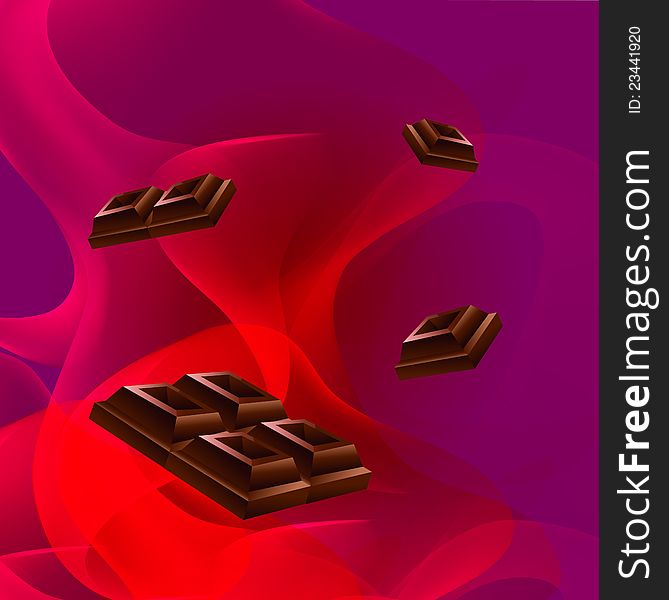 Abstract background chocolate with pieces