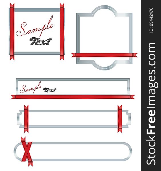 Banners whit red ribbons illustrations. Banners whit red ribbons illustrations