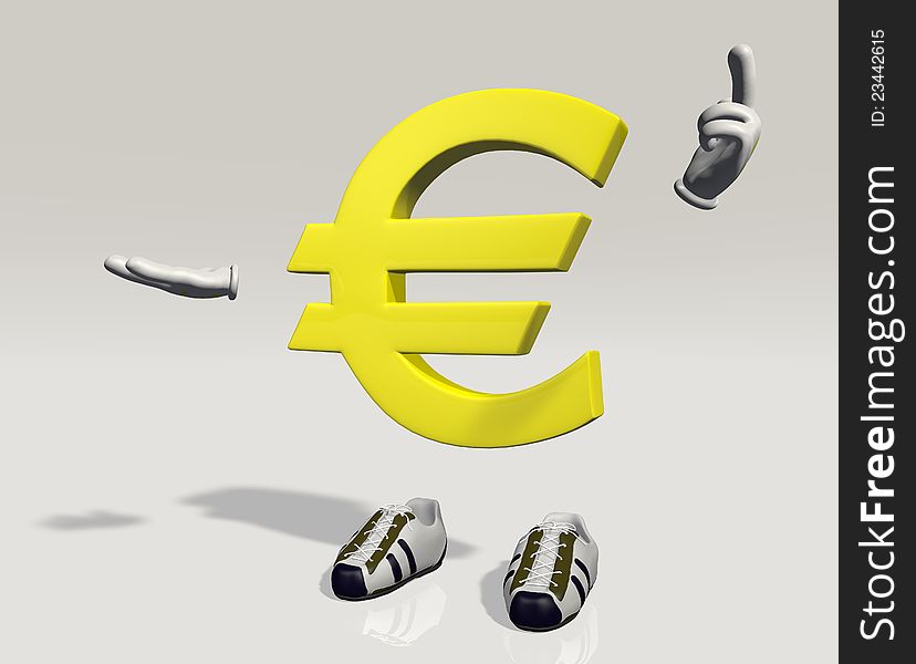Character symbol euro which explains and emphasizes something that can hold. Character symbol euro which explains and emphasizes something that can hold