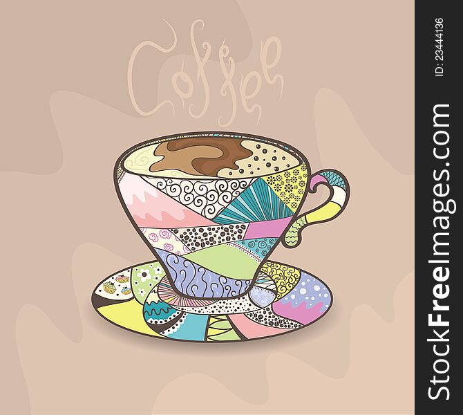 Colorful Cup Of Coffee