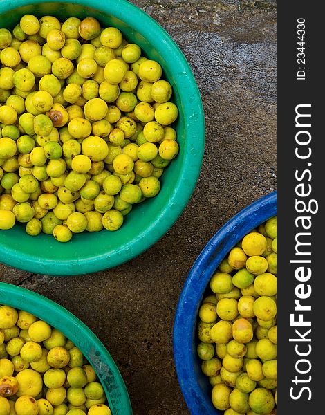 Fresh lemon in outdoor market