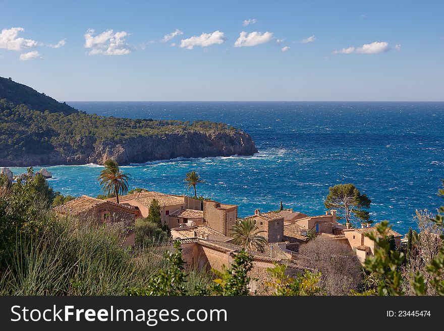 View to a coast village near Deja, Isla Baleares, Majorca