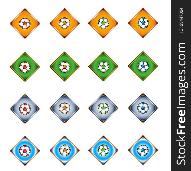 Balls icons of different color on a white background