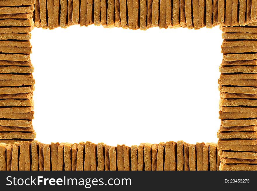 Cookies photo frame on white background