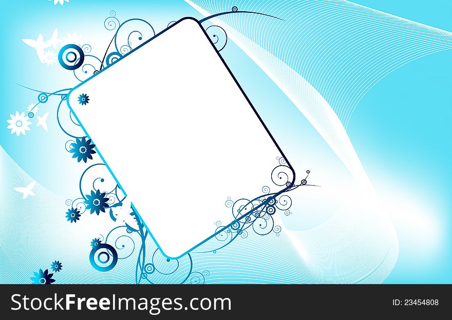 Abstract floral background, frame with place for your text