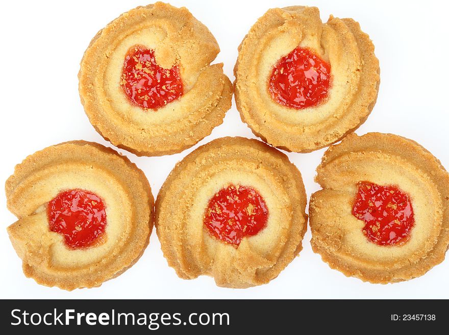 Cookie sweets on white background