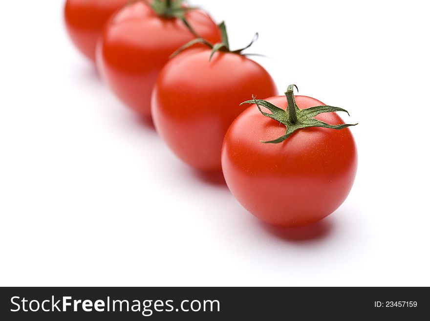 Ripe red tomato of the white back