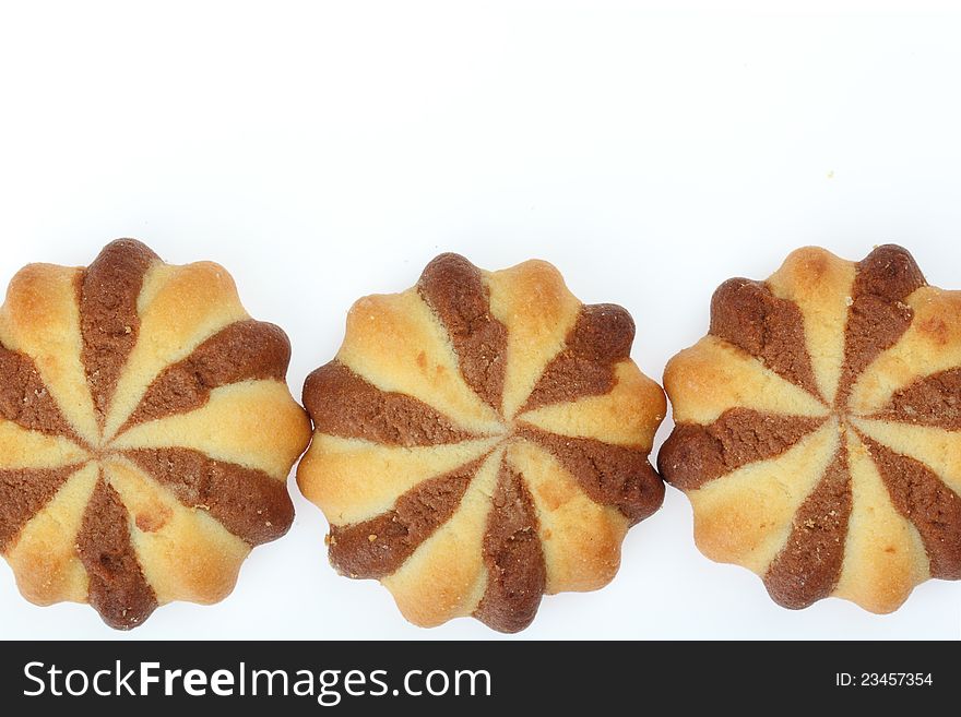 Cookie sweets on white background