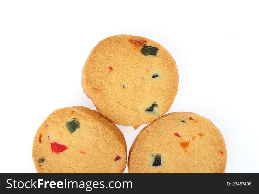 Cookie sweets on white background