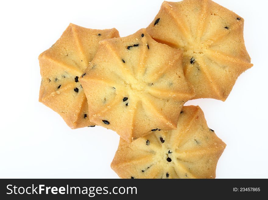 Cookie sweets on white background