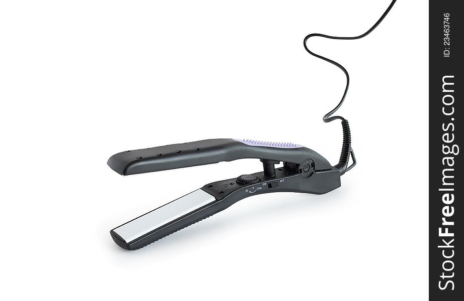 Modern curling tongs on white background. with clipping path
