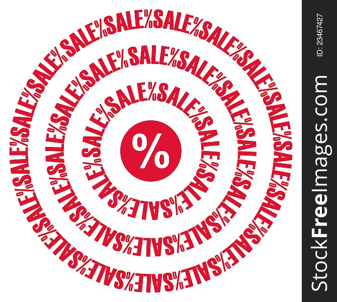 Sale poster made like red target