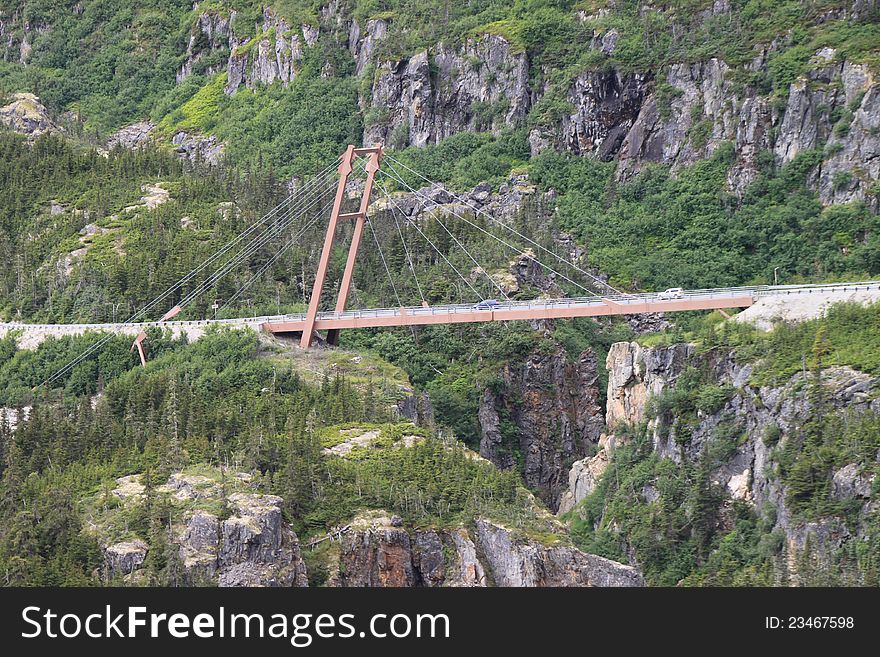 Bridge in Yukon territories, BC, Canada. Bridge in Yukon territories, BC, Canada