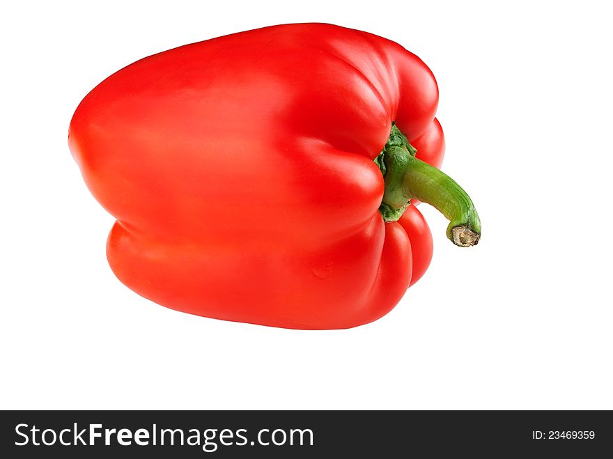Red paprika isolated on a white background