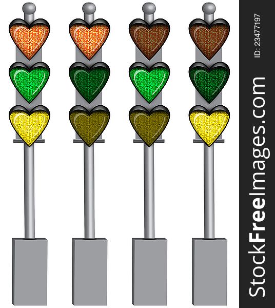 Love And Heart Traffic Signals