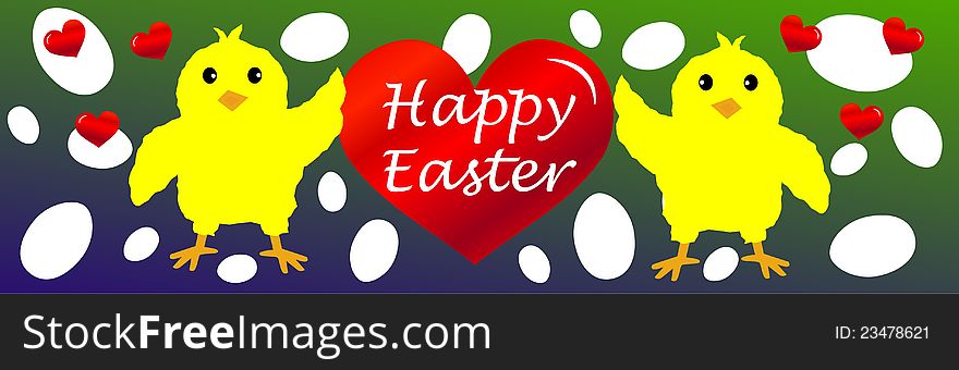 Illustration of a happy easter header